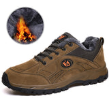 Outdoor Walking Hiking Shoes Men's Women Warm Fur Sneakers Retro Lace Up Summer Boys Footwear Mart Lion fur brown 41 