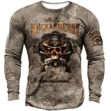 Winter Men's Skull Shirt Super Vintage Long Sleeve T-shirt 3d Printed Knight T-shirt Shirt Mart Lion CxTx-Zzz-92605 L 