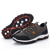 Hiking Shoes Men's Sneakers Lace Up Mountain Boots Non-slip  Outdoors Sheos Mart Lion Green 39 