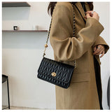  Chain Small Bag Female Simple Autumn And Winter Texture Small Square Bag Net Red Shoulder Crossbody Bag Mart Lion - Mart Lion