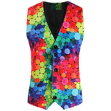 Cute Printed Suit Steampunk Waistcoat for Men's Wedding Party Dress Chaleco Hombre Vest Elegant Sleeveless Jacket Mart Lion MJ234 M 