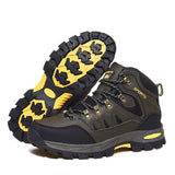 Large Size Outdoor Hiking Boots Men Women Non Slip Lace Up Climbing Winter Black Warm Fur Sneakers Size 42 Trekking Hiking Shoe Mart Lion Green 36 