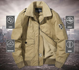 Men's Windbreaker Streetwear Cargo Jacket Winter Thick Warm Coat Fleece Lined Military heated Jackets Cotton Parkas Clothing Mart Lion   