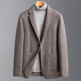 Handmade Double-Sided Wool Men's Suit Herringbone Wool Suit Casual Suit Coat Mart Lion camel M 