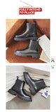 Autumn Boots for Men's Platform Chelsea Boots Split Leather Ankle Boots Male Thick Bottom Black Mart Lion   