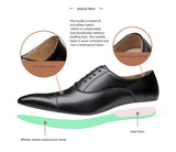 Oxford Shoes Men's Shoes PU Solid Color All-match Casual Daily Classic Three-stage Lace-up Dress Mart Lion   
