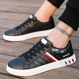 Men's Casual Shoes Lightweight Breathable White Shoes Flat Lace-Up Skateboarding Sneakers Travel Tenis Masculino Mart Lion   