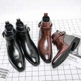Ankle Boots Fashion Men Shoes Top Quality Zipper Men Leather Comfortable Casual Boots - MartLion