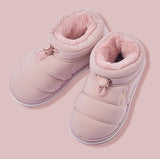 Winter Baby Girl Shoes Non-slip Plush Warm Home Shoes Girls Sneakers Cute Short Boots Indoor Boys Loafers Cotton Shoes Mart Lion 22-23 insole 14 cm SWB001 Pink 