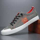 Men's Casual Shoes Canvas Breathable Vulcanize Classic Sneakers Mart Lion 22117 gray orange 38 