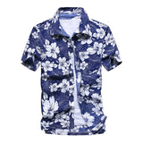 Quick Dry Casual Floral Beach Shirt Men's Summer Men's Short Sleeve Hawaiian Shirt Asian Mart Lion Asian Size 5 S 