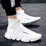 Summer Black Socks Sneakers Men's Slip on Sports Shoes Flats Unisex Breathable Adult Casual Women shoes Mart Lion white 35 China