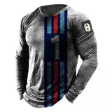Oversized Men's Retro Striped Long Sleeve T Shirt Casual Breathable T Shirt Loose O Neck Street Mart Lion 2 S 