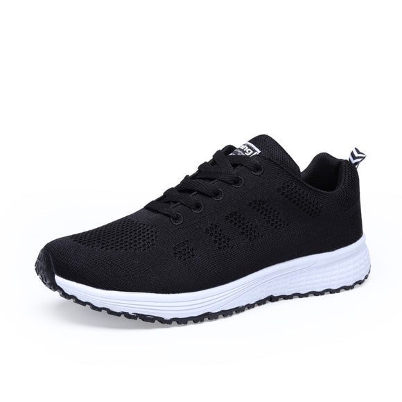 Women Casual Shoes Walking Mesh Breathable Sneakers running Sport Flat Platform White Vulcanized Mart Lion Black 36 
