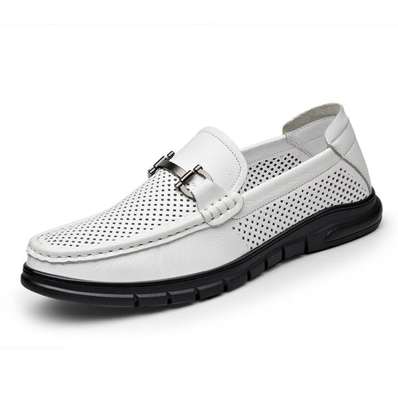0 Luxury Men's Shoes Breathable Summer Casual Loafers White Black Flats Boat Walking Sneakers Zapatillas Hombre Mart Lion - Mart Lion