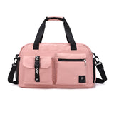 Women Handbag Multi-Function Travel Bags Casual Sport Capacity Shoulder Crossbody Luggage Bag Mart Lion Pink  