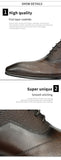 Luxury men's leather oxford dress shoes pointed toe lace up style Cap Toe brown Workplace business zapato escolar hombre Mart Lion   