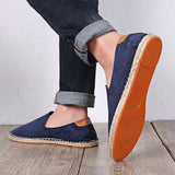 Espadrilles Men's Summer Linen Casual Shoes Handmade Weaving Fisherman Flats Mart Lion   