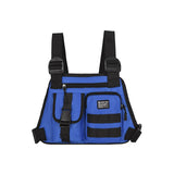 Functional Tactical Chest Bag Men's Bullet Hip Hop Vest Streetwear Bag Waist Pack Male Black Chest Rig Bag Mart Lion Blue chest bag (30cm<Max Length<50cm) 