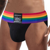 Jockmail Underwear Men's Briefs Slips Penis Pouch Panties Bikini Brief Cueca Gay Hombre Breathable Underpants Rainbow Mart Lion JM380BLACK M(27-30 inches) 
