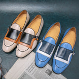 Blue Men's Dress Shoes Casual Loafers Men's Party Shoes Slip-on Leather zapatos hombre