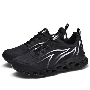 Men's Sneakers Mesh Casual Shoes Lac-up Lightweight Vulcanize Walking Zapatillas Hombre Mart Lion Black 39 