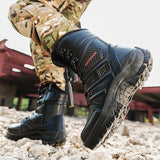 Men's Ankle Boots Lightweight Tactical Military Special Force Waterproof Leather Desert Work Shoes Combat Army