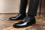 Men Retro Casual Shoes Men's Lace-Up Leather Dress Office Flats Wedding Party Oxfords Mart Lion   