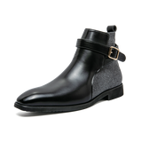 Ankle Boots Men's Shoes Zipper Leather Casual Mart Lion black 38 