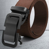 Woven Belt Metal Toothless Buckle Luxury Brand Design Men's And Women Military Training Quick Release Belt P3892 Mart Lion Dark Brown P3892 China 120CM 35to37 Incn