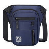 Waist Bags Men's Casual Canvas Travel Leisure Small Crossbody Bag Sport Design Men's Leg Bag Male Phone Purse Mart Lion Navy blue bag (20cm<Max Length<30cm) 