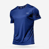 Multicolor Quick Dry Short Sleeve Sport T Shirt Gym Jerseys Fitness Shirt Trainer Running Men's Breathable Sportswear Mart Lion Blue M 