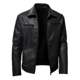 Men's Leather Jackets Steampunk Vintage Red Black Zipper Pu Leather Outerwear Motorcycle Windbreaker for Bomber Coats Mart Lion Black S 48-55kg 