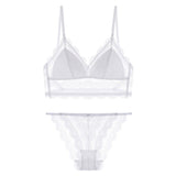 Bra Panties Woman Lingerie Lace Underwear Bralette No Wire Tops Bras Briefs Suit For Lady Female Lingerie Mart Lion White S 