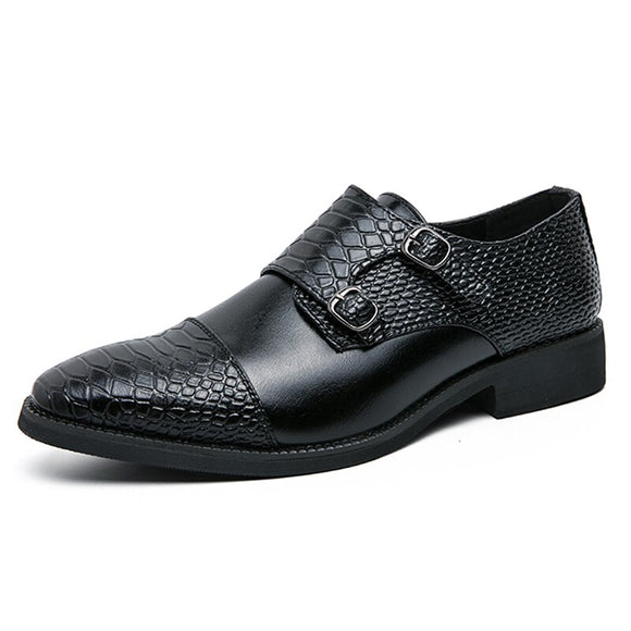 British Style Elegant Men's Dress Shoes Split Leather Formal Social Oxfords Mart Lion Black 38 