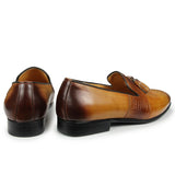 Leather Casual Shoes Classic gentleman Loafer Designer Men's Tassel Office Vintage Handmade Bullock Handmade Mart Lion   