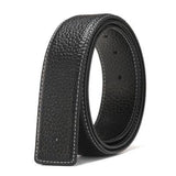 Two Layers Leather Smooth Buckle Headless Belt Men's Genuine Leather No Buckle Smooth Buckle 3.8cm No Buckle Headless Pants Mart Lion Black 3.1cm N China 100CM Europe85