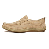 Men's Loafers Summer Breathable Soft Luxury Suede Leather Boat Shoes Slip on Driving Casual Sneakers Mart Lion sand 38 
