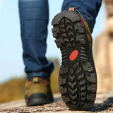  Men's Hiking Outdoor Boots Leather Shoes Cowhide Trendy Pigskin Non-slip Sole Comfort Stable  Hard-Wearing Mart Lion - Mart Lion
