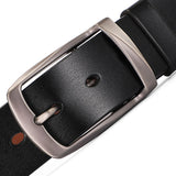 Belts for Men's Vintage Cowskin Genuine Leather Pin Buckle Waist Belt for Jeans Mart Lion   