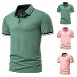 Pink Polo Manche Courte Homme Men's Summer Luxury Social Busines Camisa Polo Masculina Men's Golf Shirt Camisetas Top Mart Lion   