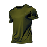 Men's Sportswear Tracksuit Gym Compression Clothing Fitness Running Set Athletic Wear T Shirts Mart Lion Army Green Top M 