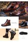 Men Boots Retro Middle Leather Mart Lion   