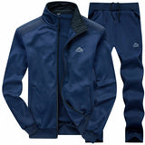 Men's Sets Sporting Suit Warm Embroidery Zipper Sweatshirt +Sweatpants Men's Clothing 2 Pieces Sets Slim Tracksuit Mart Lion Blue M 