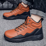 Men's Leather Boots Waterproof Hiking Outdoor Non Slip Military Trekking Climbing Hunting Sneaker Mart Lion   