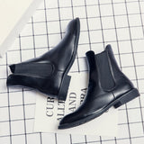 Chelsea Boots Men's Boots PU Black Classic Casual Street High Top Slip-On Elegant Short Mart Lion   