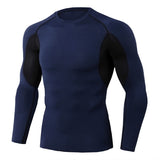 Men's Bodybuilding Sport T-shirt Quick Dry Running Shirt Long Sleeve Compression Top Gym Fitness Tight Rashgard Mart Lion TC-89 L 