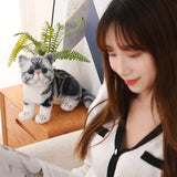 4 Colors 31cm INS Like Real Prone Cat Plush Doll Stuffed Pure Colors Grey White Yellow Kitten Toy Pets Animal Kids Gift Mart Lion   