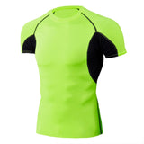 Quick Dry Running Shirt Men's Rashgard Fitness Sport Gym T-shirt Bodybuilding Gym Clothing Workout Short Sleeve Mart Lion TD87 M 