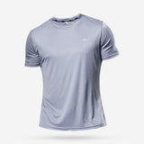 Multicolor Quick Dry Short Sleeve Sport T Shirt Gym Jerseys Fitness Shirt Trainer Running Men's Breathable Sportswear Mart Lion Grey M 